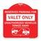 Signmission Reserved Parking Valet Only Unauthorized Vehicles Towed Away With Car Tow Graphic, RW-1818-23141 A-DES-RW-1818-23141 - alternate 1